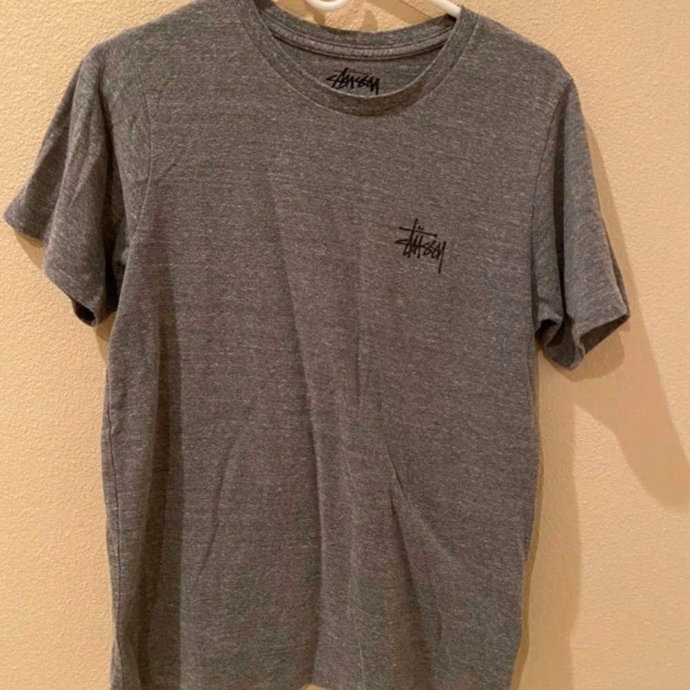 stussy gray t shirt